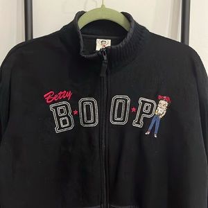 Vintage 2002 Betty Boop Y2K Embroidered Zip Jacket Sweater Women XL